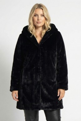 DINA PLUS SIZE FAUX ΜΑΥΡΗ ΓΟΥΝΑ LOUTRE