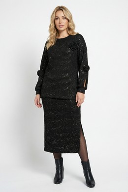 ΜΑΥΡΟ ΣΕΤ ΜΠΛΟΥΖΑΣ & ΦΟΥΣΤΑΣ ΜΕ ΠΑΓΙΕΤΕΣ