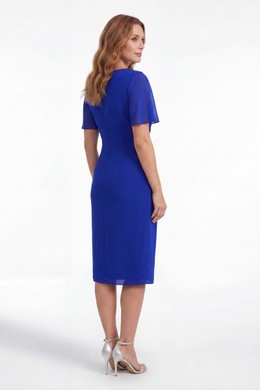 ROYAL BLUE ΦΟΡΕΜΑ ESTETICA ΚΡΕΠ ΜΕ ΖΟΡΖΕΤΑ ΚΑΙ DRAPED ΛΕΠΤΟΜΕΡΕΙΑ