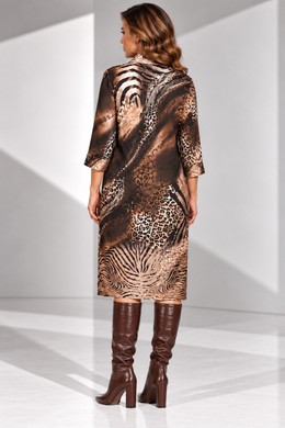 DINA ΦΟΡΕΜΑ ANIMAL PRINT ΜΕ ΓΙΑΚΑ ΚΑΙ V ΛΑΙΜΟΚΟΨΗ