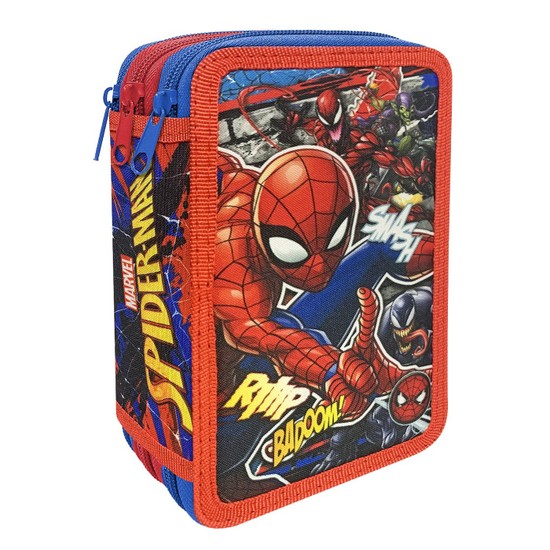 Κασετίνα Γεμάτη Τριπλή Spiderman 19,5x12,5x7cm  SXT-2795