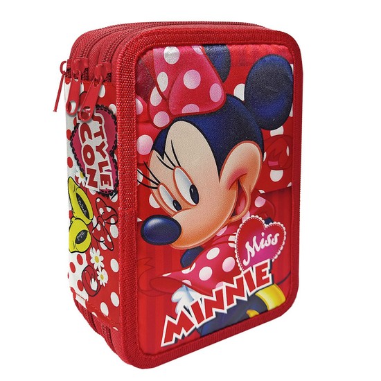 Κασετίνα Γεμάτη Τριπλή Minnie 19,5x12,5x7cm   SXT-2793