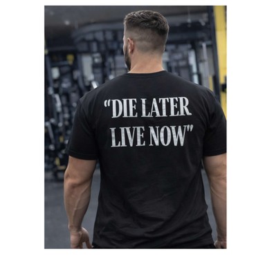 Μπλούζα κοντομανίκι με στάμπα die later