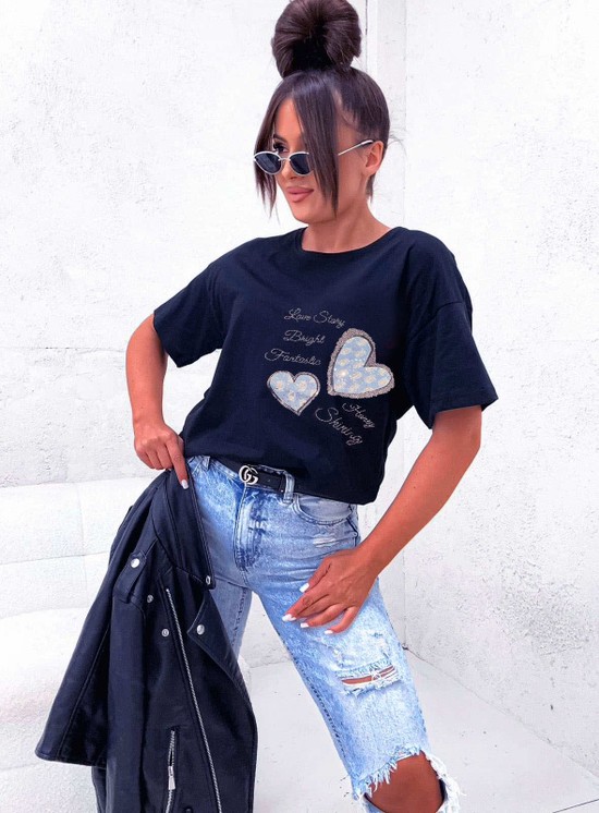 ΓΥΝΑΙΚΕΙΑ ΚΟΝΤΟΜΑΝΙΚΗ ΜΠΛΟΥΖΑ T-SHIRT ΜΕ ΣΤΑΜΠΑ ONE SIZE